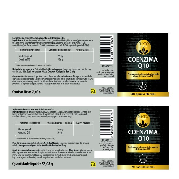 PHYTOFARMA Coenzima Q10 90 cápsulas blandas