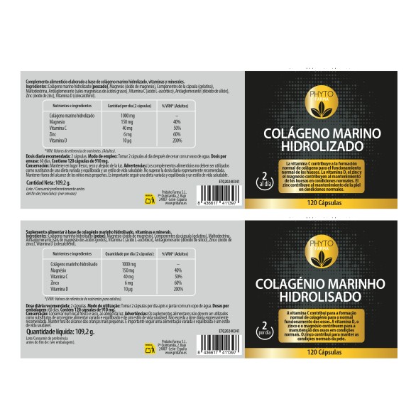 PHYTOFARMA Colágeno marino 120 cápsulas