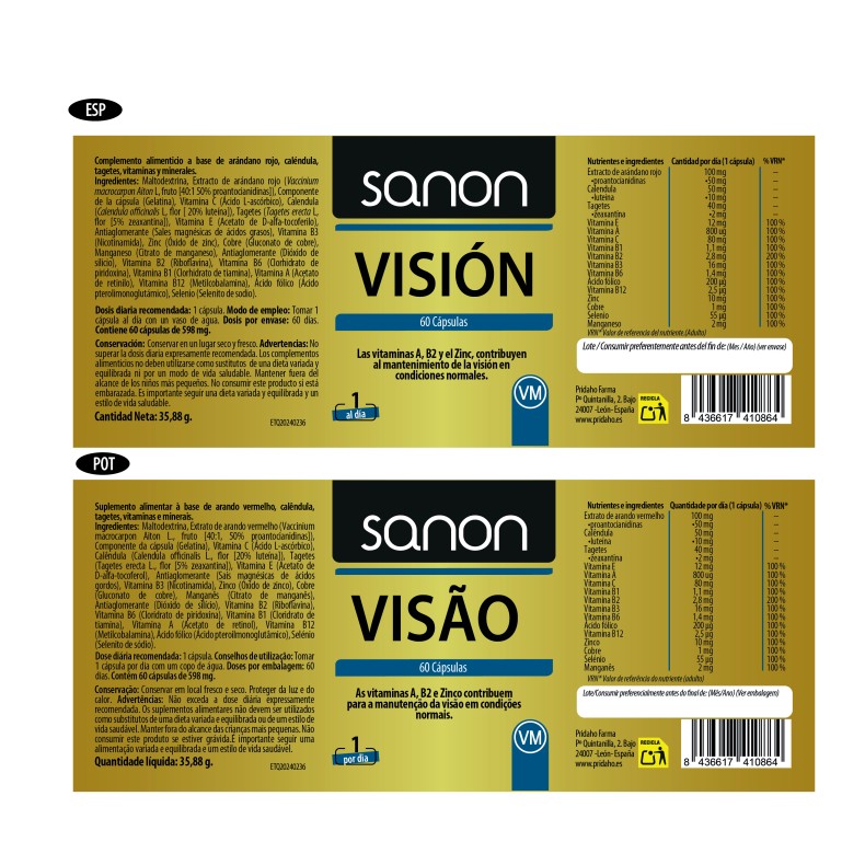 SANON Visión 60 cápsulas