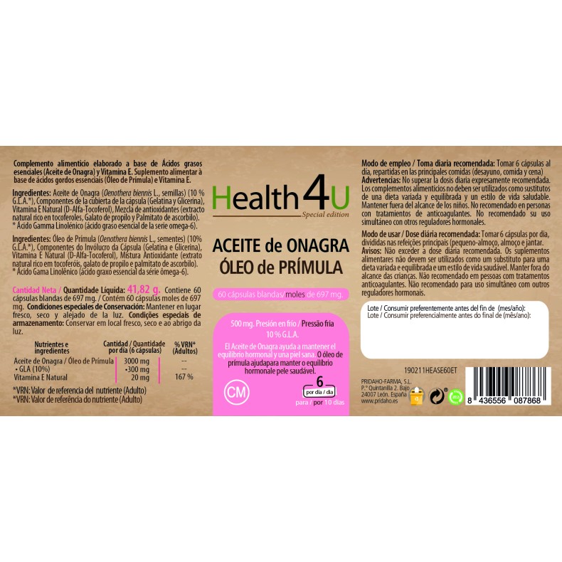 H4U Aceite de Onagra 60 cápsulas blandas special edition