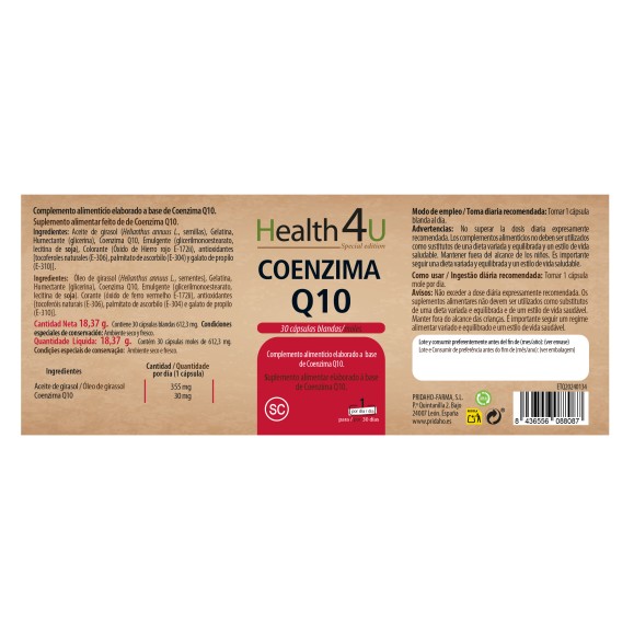 H4U Coenzima Q10 30 cápsulas blandas special edition