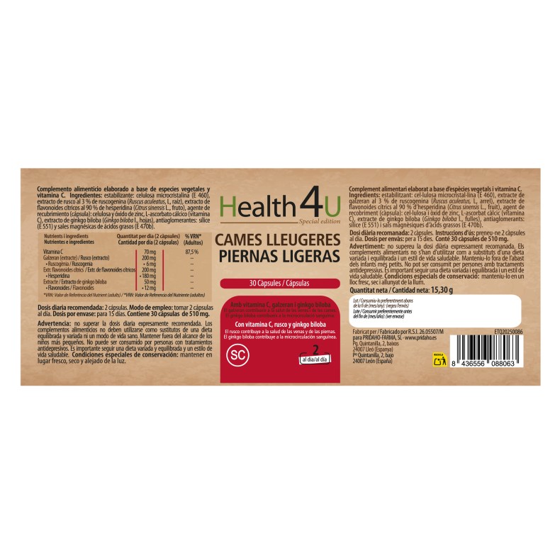 H4U Piernas ligeras 30 cápsulas special edition