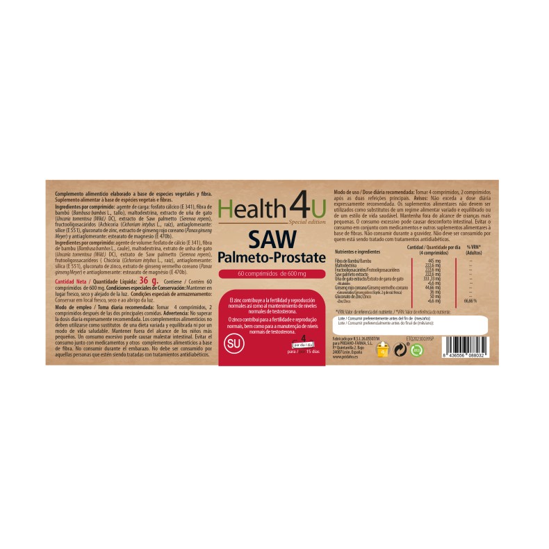 H4U Saw Palmeto-Prostate 60 comprimidos special edition