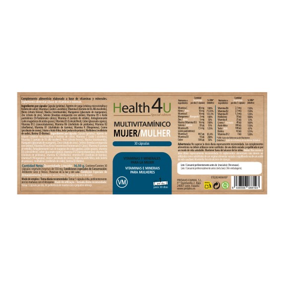 H4U Multivitamínico mujer 30 cápsulas special edition