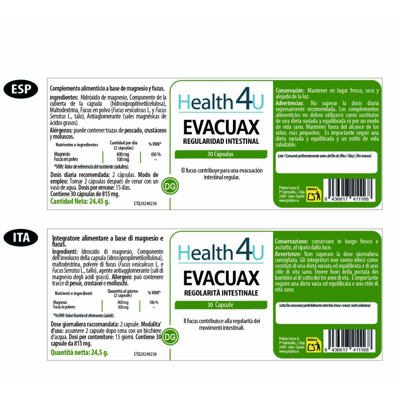 H4U Evacuax 30 cápsulas