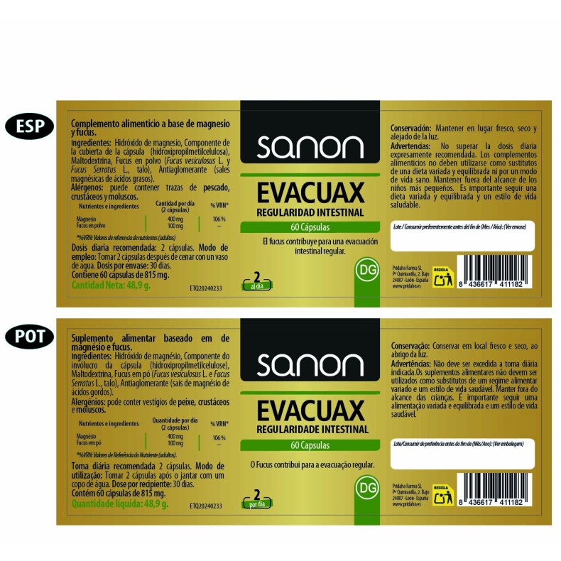 SANON Evacuax 60 cápsulas