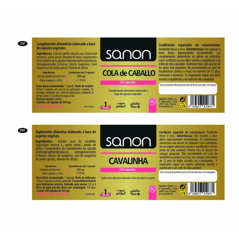 SANON Cola de caballo 120 cápsulas