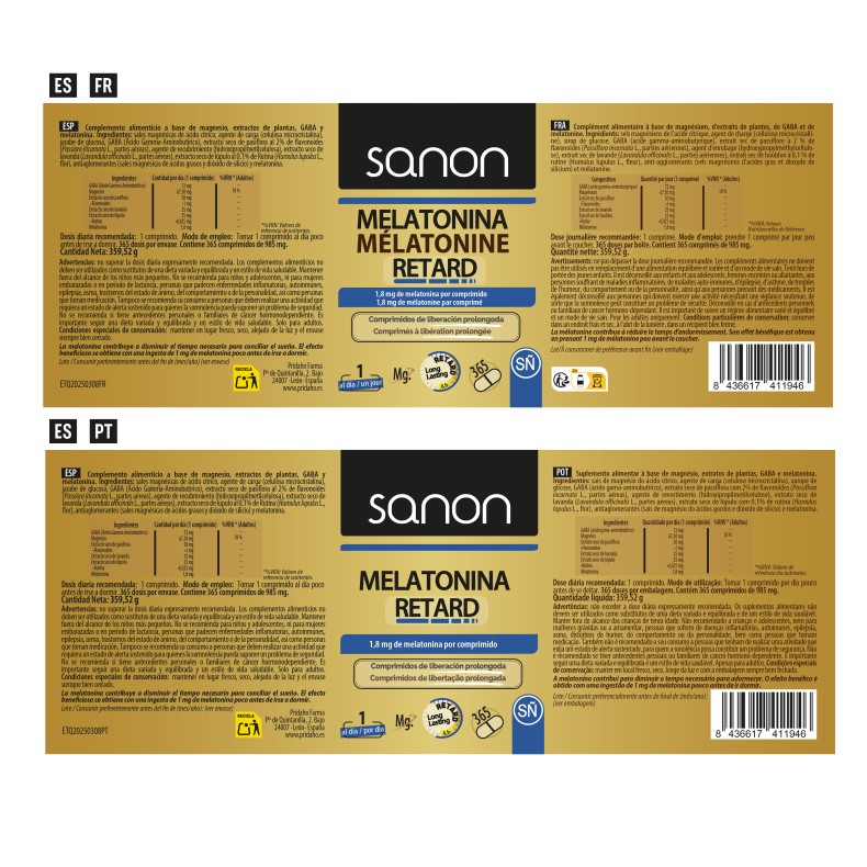 SANON Melatonina Retard 365 comprimidos