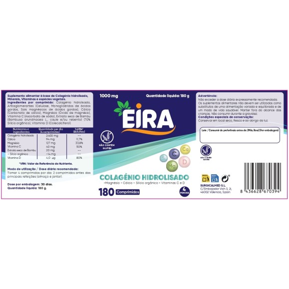 EIRA Colágeno hidrolizado 180 comprimidos
