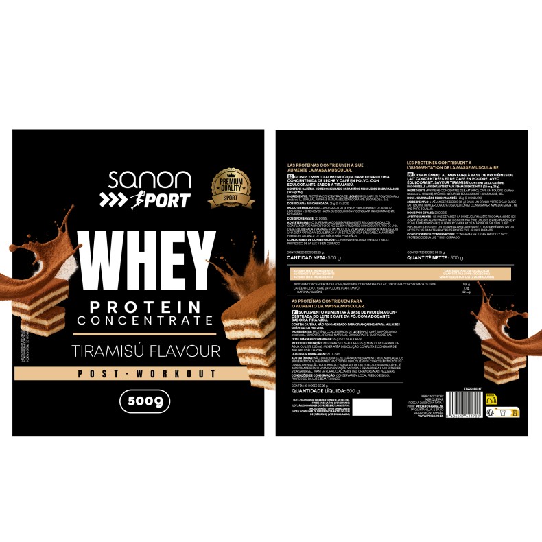 SANON SPORT Proteina Whey 80% Tiramisú