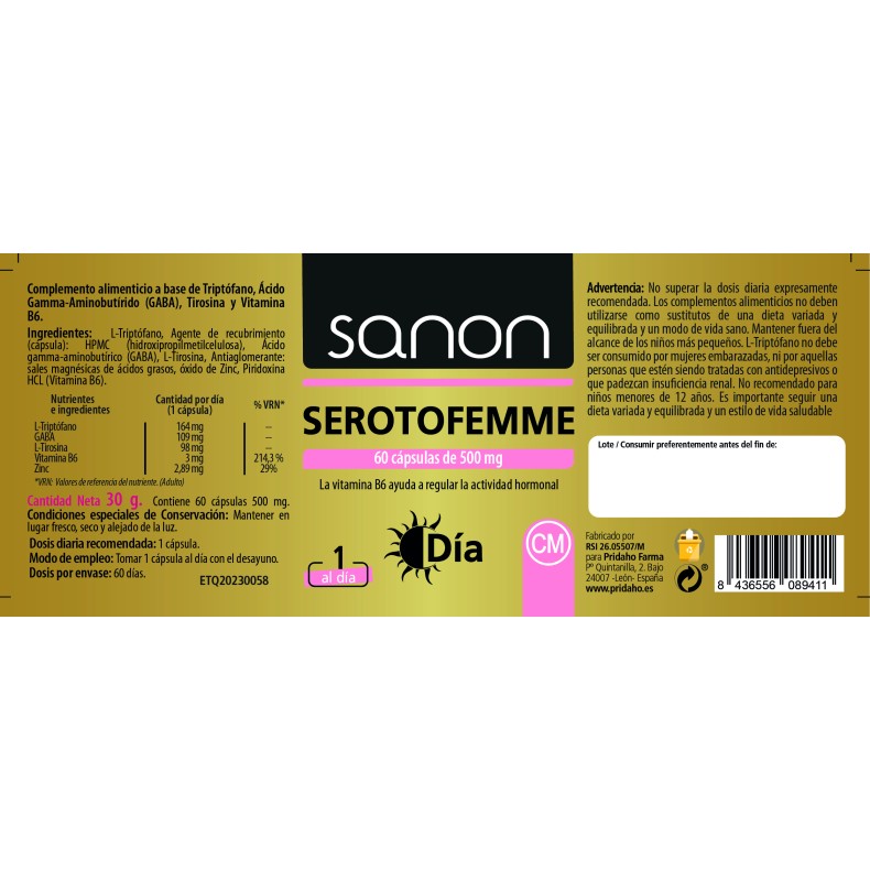 SANON Serotofemme Día 60 cápsulas
