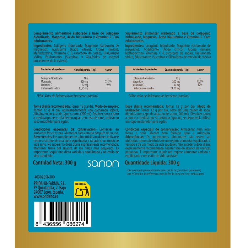 SANON Colágeno hidrolizado Doypack 300g