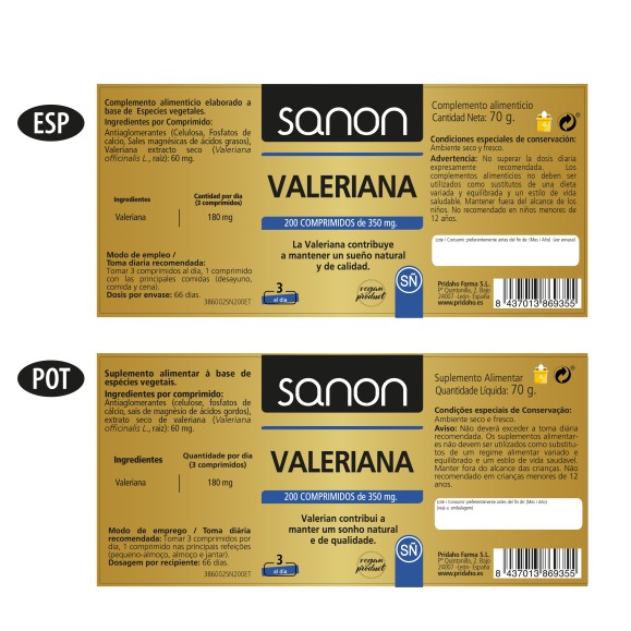 SANON Valeriana 200 comprimidos