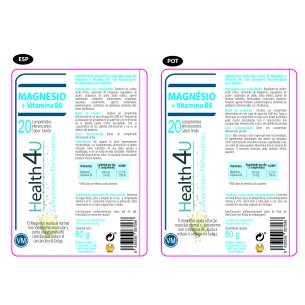H4U Magnesio + Vitamina B6 20 comprimidos efervescentes sabor limón 2