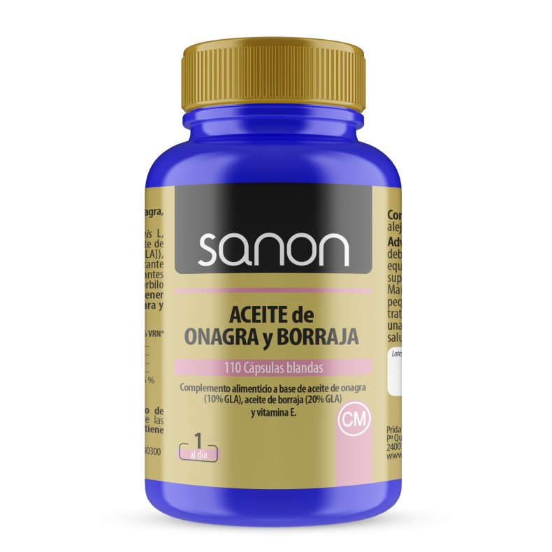 SANON Aceite de Onagra y Borraja 110 cápsulas blandas