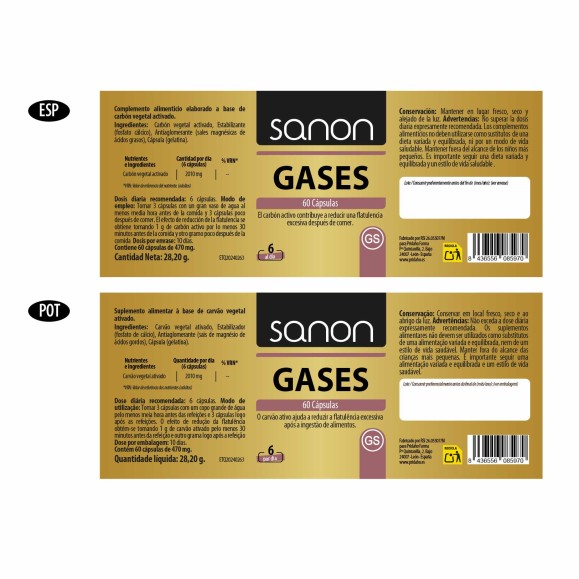 SANON Gases 60 cápsulas