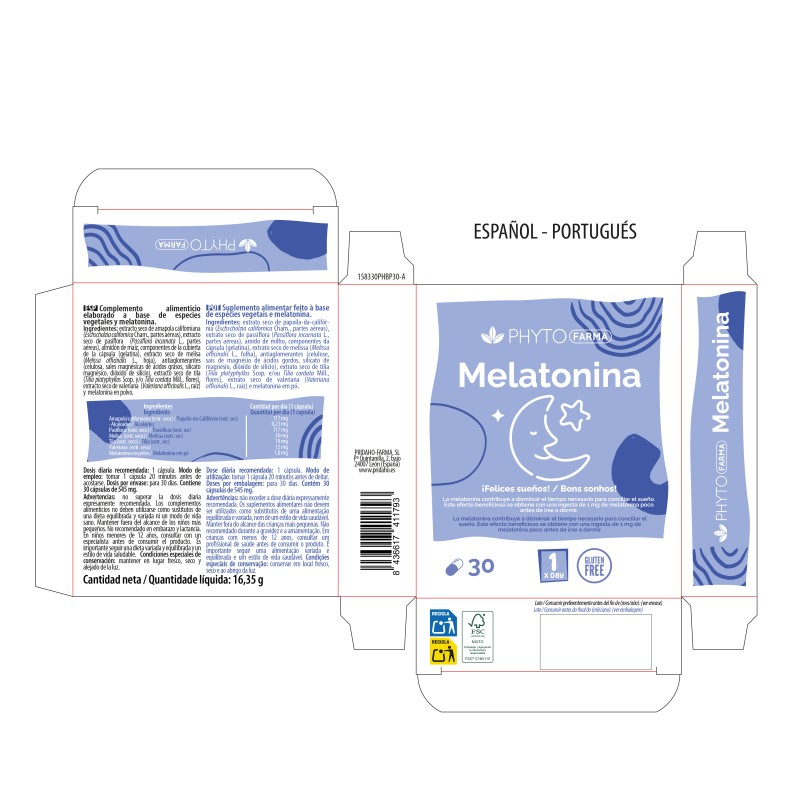 PHYTOFARMA Melatonina 30 cápsulas
