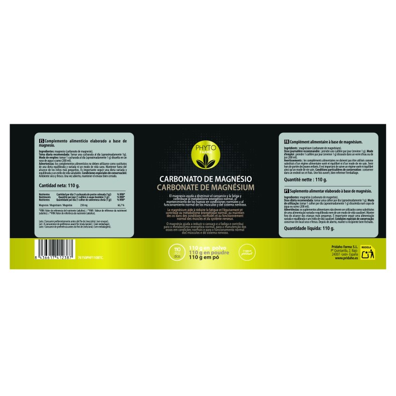 PHYTOFARMA Carbonato de magnesio 110 g