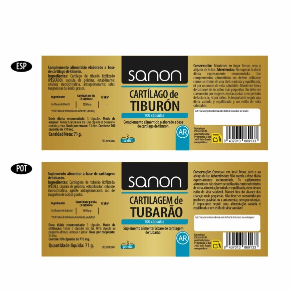 SANON Cartílago de Tiburón 100 cápsulas