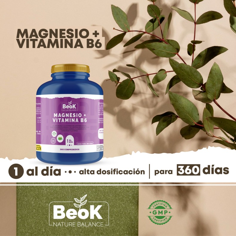 BEOK Magnesio + Vitamina B6 360 comprimidos