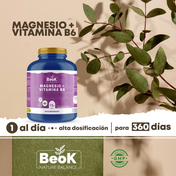 BEOK Magnesio + Vitamina B6 360 comprimidos