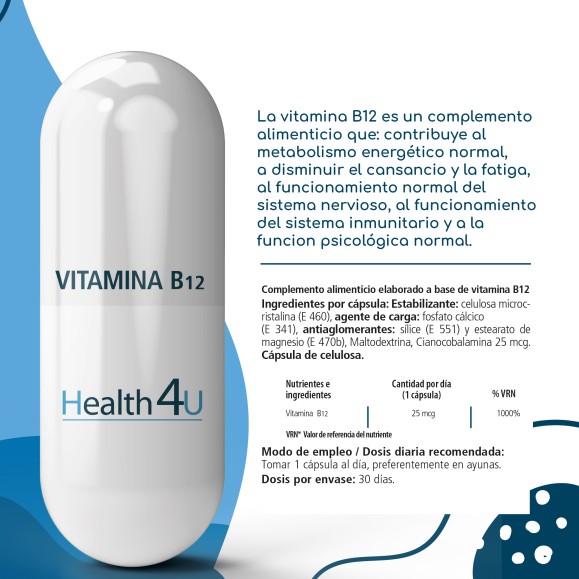 H4U Vitamina B12 30 cápsulas pack 3