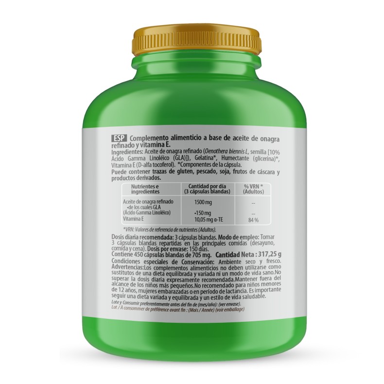 PHYTOFARMA Aceite de onagra 450 cápsulas blandas
