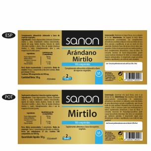 SANON Arándano Mirtillo 100 comprimidos 2