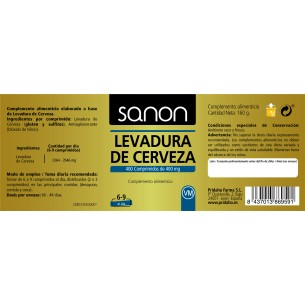 SANON Levadura de Cerveza 400 comprimidos 2