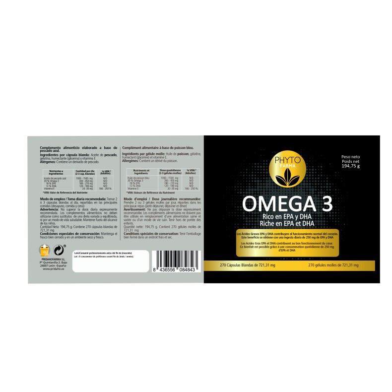 PHYTOFARMA Omega 3 270 cápsulas blandas