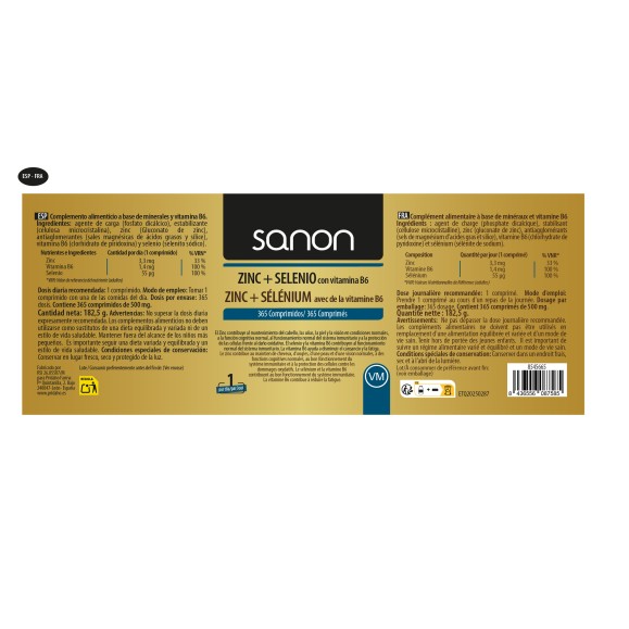 SANON Zinc + Selenio 365 comprimidos