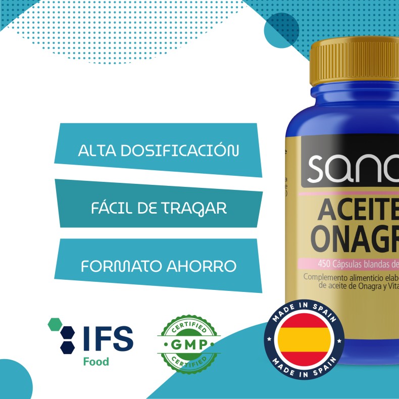 SANON Aceite de Onagra 450 cápsulas blandas