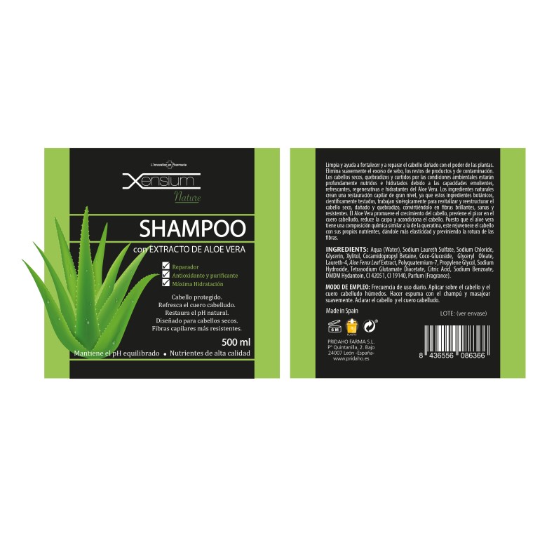 XENSIUM Nature Champú con extracto de Aloe Vera 500 ml
