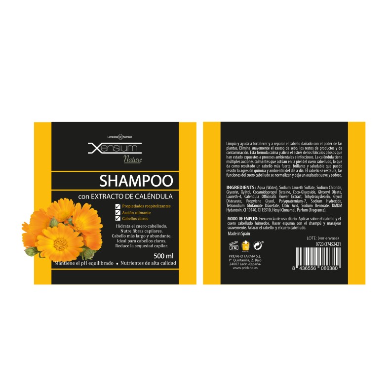 XENSIUM Nature Champú extracto de Caléndula 500 ml