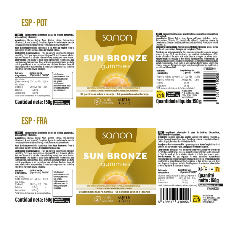SANON Sun Bronze 60 gummies
