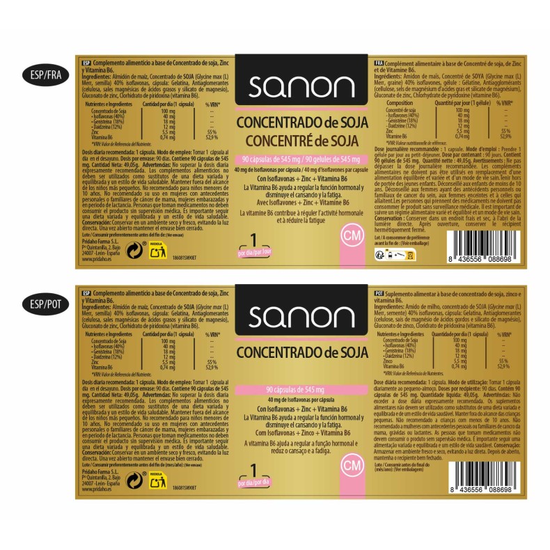 SANON Concentrado de Soja 90 cápsulas
