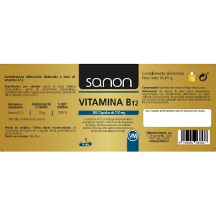 SANON Vitamina B12 365 cápsulas 2