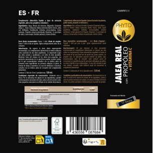 PHYTOFARMA Jalea real con propóleo + Vitamina C 12 stick de 10 ml 2