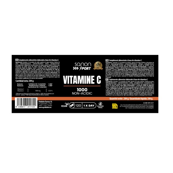 SANON  SPORT Vitamina C 120 comprimidos