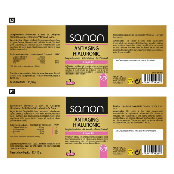 SANON Antiaging Hialuronic 180 cápsulas