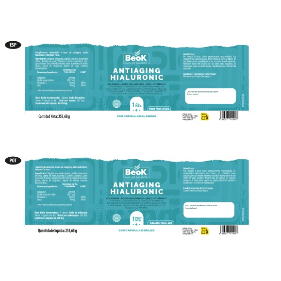 BEOK Antiaging Hyaluronic 365 cápsulas