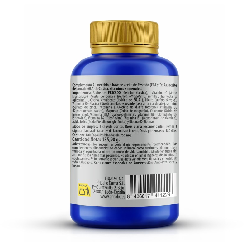 PHYTOFARMA Pelo, piel y uñas 180 cápsulas blandas