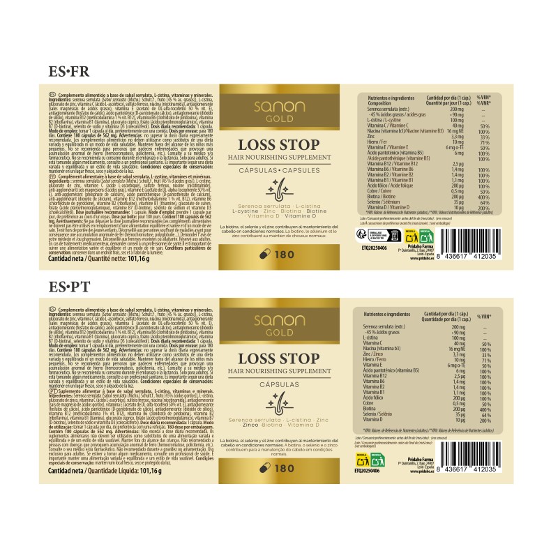 SANON GOLD Loss stop 180 cápsulas