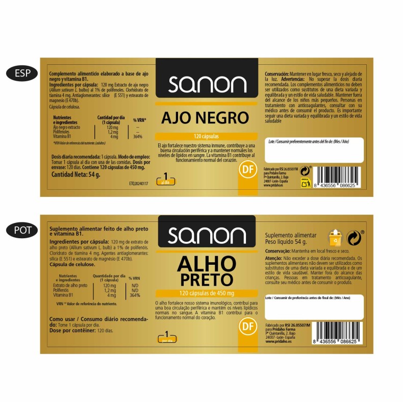 SANON Ajo Negro 120 cápsulas