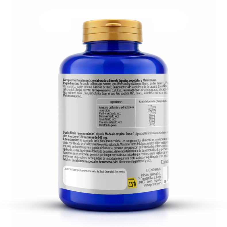 PHYTOFARMA Melatonina 180 cápsulas