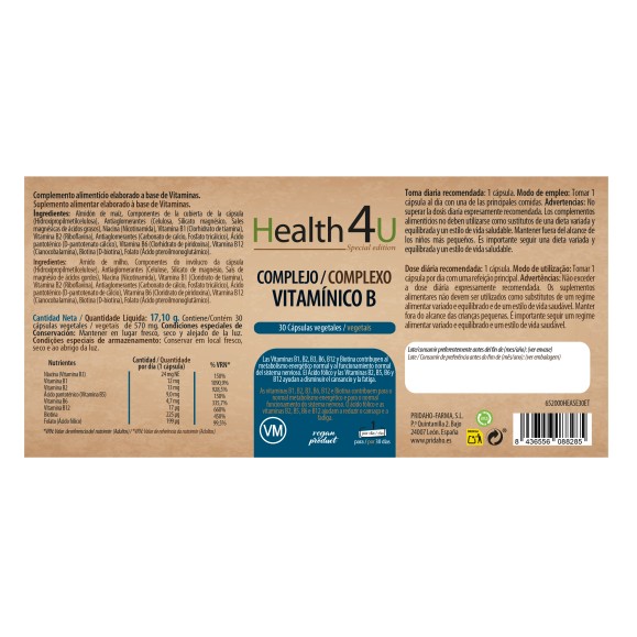 H4U Complejo Vitamínico B 30 cápsulas special edition