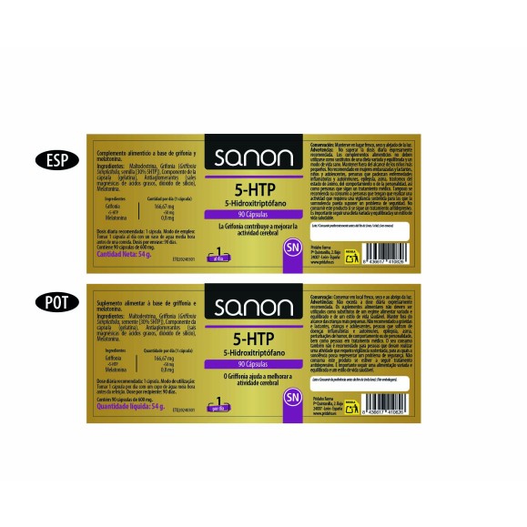 SANON 5-HTP (5-Hidroxitriptófano) 90 cápsulas