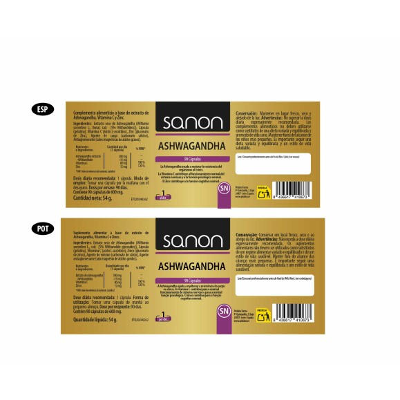 SANON Ashwagandha 90 cápsulas