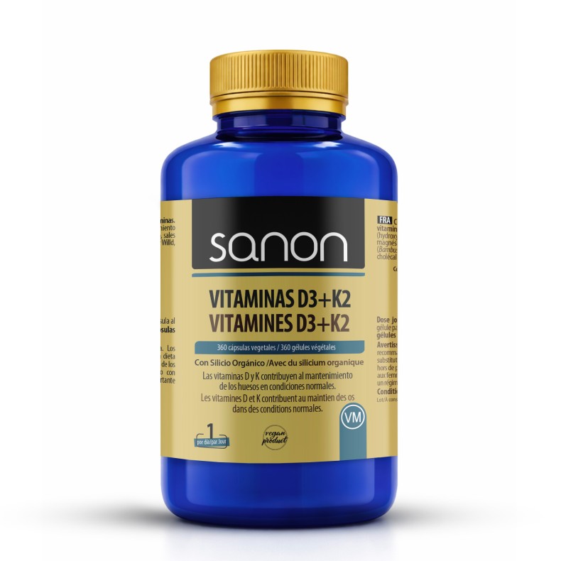 SANON Vitaminas D3+K2 360 cápsulas vegetales