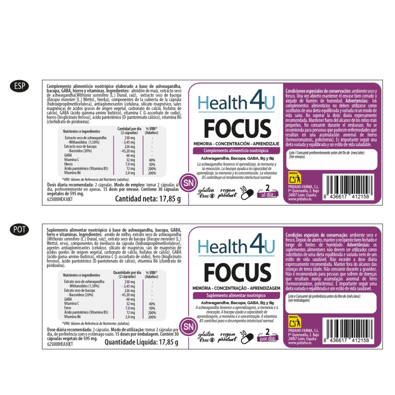 H4U Focus 30 cápsulas